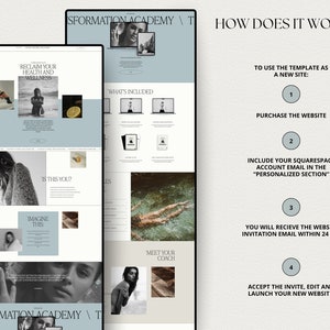 Squarespace Sales Page Template for life Coach, health coach sales page, coaching website, Sales funnel, Course Sales Page, VAs, Sofi