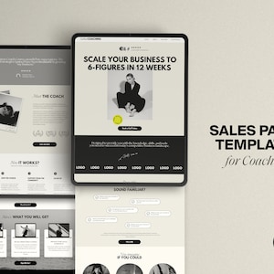 High Converting Sales Page Canva Template, Sales funnel, Sales Page Template, Course Sales Page, Canva website for services based businesses