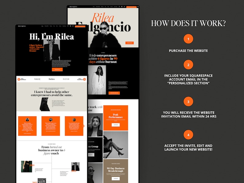 Squarespace Website Template for Business Coach, podcast website template, coaching template, Author Website, sales page template, VAs, Sofi
