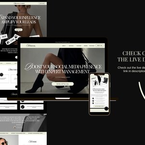 Aesthetic Canva Website Template Bundle for Virtual Assistant, Social Media Manager, sales funnel, portfolio website, One Page Website