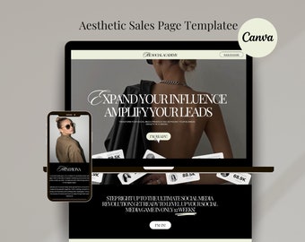 Ästhetische Canva Website Vorlage | Landing Page für Coaches