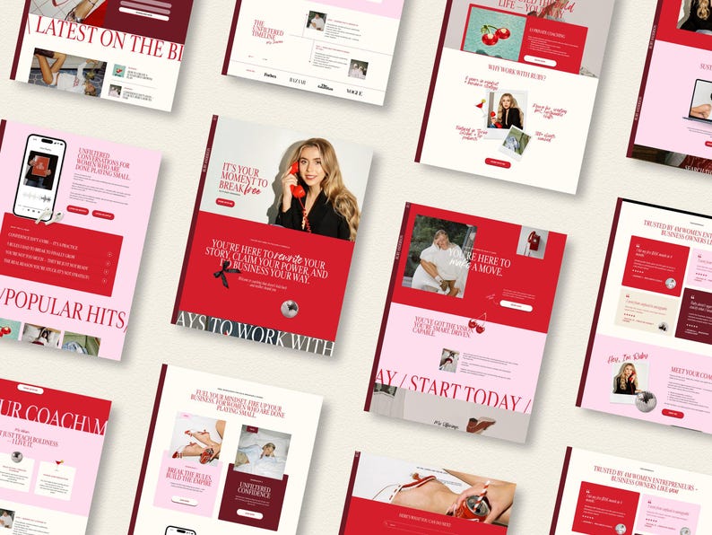 Red Showit Website Template For Coaches