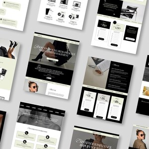 Aesthetic Canva Website Template Bundle for Virtual Assistant, Social Media Manager, sales funnel, portfolio website, One Page Website