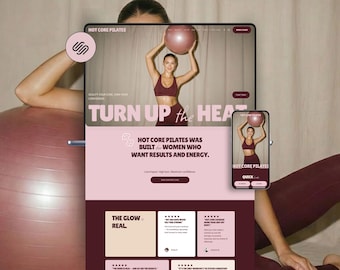 Bold Squarespace Template for Pilates & Yoga studio, wellness Website, fitness Coaches, personal trainers