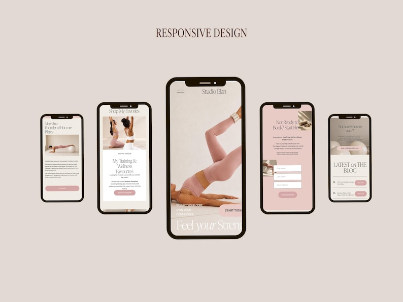 Squarespace Template for fitness Coaches, personal trainers, Pilates & Yoga studio, wellness Website imagen 5