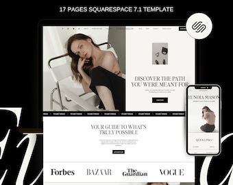 Minimal Squarespace 7.1 Website Template: Coaches, Therapists