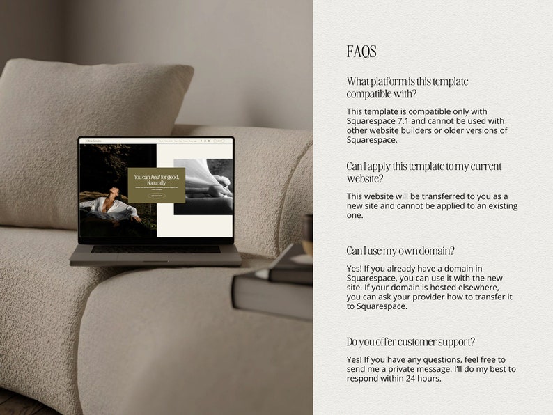 Squarespace Website Template for therapist, herbalist Website, life coach website, coaching template, nutritionist website template