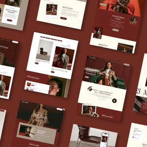 Bold Maroon Squarespace Template for Business Coach, Blogger website, Course Creator Website, life coaching Template, consulting website