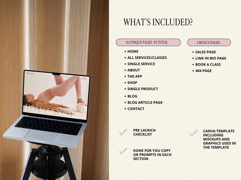 Squarespace Template for fitness Coaches, personal trainers, Pilates & Yoga studio, wellness Website imagen 4