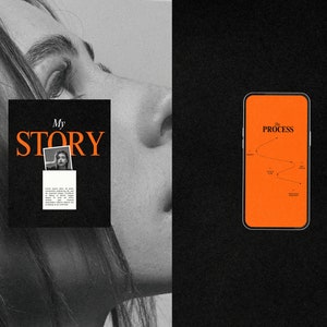Bold Orange Podcast Instagram Templates, bold instagram template, Coach Instagram Template , IG stories template, mindset coach templates