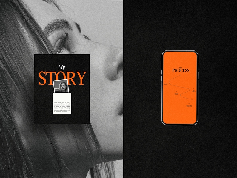 Bold Orange Podcast Instagram Templates, bold instagram template, Coach Instagram Template , IG stories template, mindset coach templates