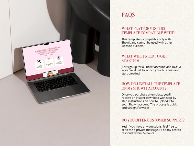 Red Showit Website Template For Coaches