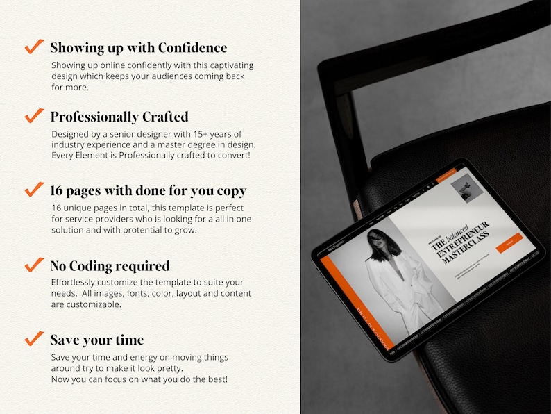 Squarespace Website Template for Business Coach, podcast website template, coaching template, Author Website, sales page template, VAs, Sofi
