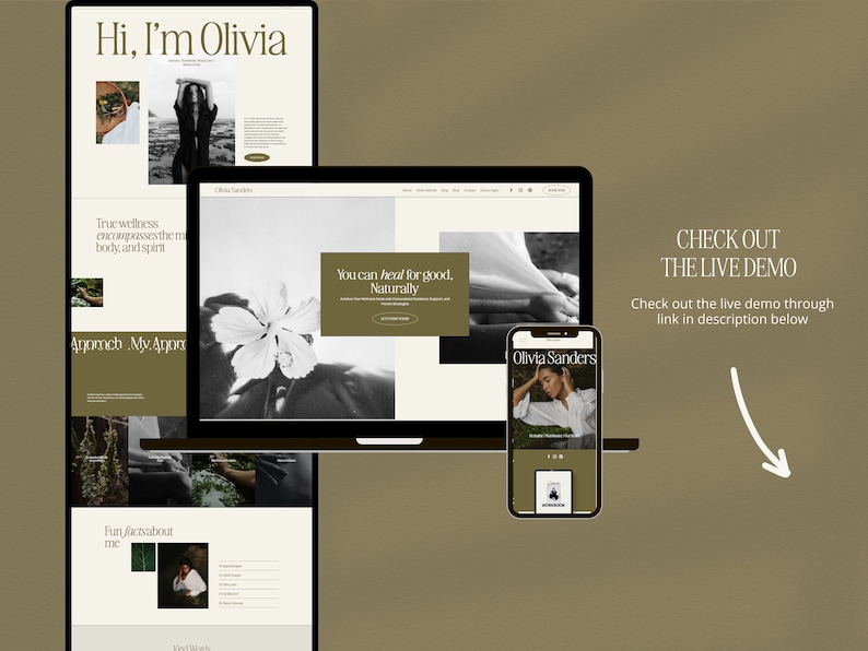 Squarespace Website Template for therapist, herbalist Website, life coach website, coaching template, nutritionist website template