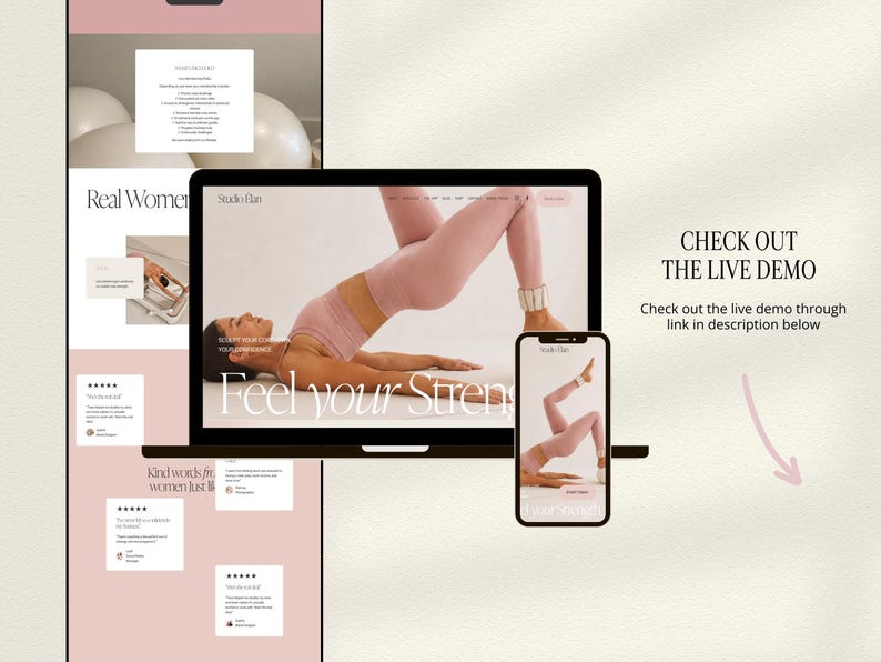 Squarespace Template for fitness Coaches, personal trainers, Pilates & Yoga studio, wellness Website imagen 10