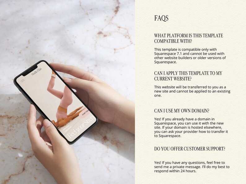 Squarespace Template for fitness Coaches, personal trainers, Pilates & Yoga studio, wellness Website imagen 9
