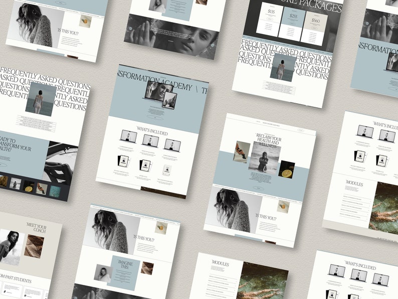 Squarespace Sales Page Template for life Coach, health coach sales page, coaching website, Sales funnel, Course Sales Page, VAs, Sofi