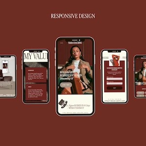 Bold Maroon Squarespace Template for Business Coach, Blogger website, Course Creator Website, life coaching Template, consulting website