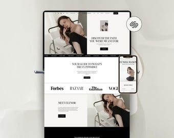 Minimal Squarespace Website Template: Interior Designers Portfolio, Website Design for Coaches, Architects & Creatives