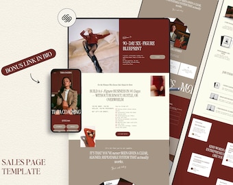 Red Squarespace Sales Page Template: Business Coaches, Podcasters,bloggers,course creators