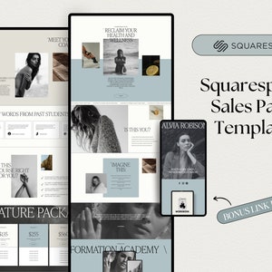 Squarespace Sales Page Template: Health & Life Coach Website
