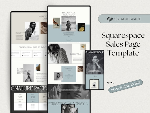 Squarespace Sales Page Template: Health & Life Coach Website