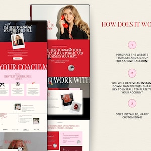 Red Showit Website Template For Coaches
