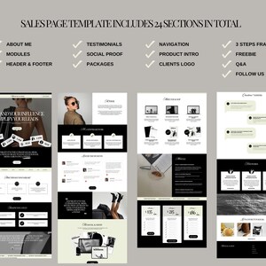 Aesthetic Canva Website Template Bundle for Virtual Assistant, Social Media Manager, sales funnel, portfolio website, One Page Website