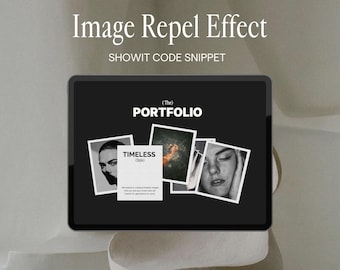 Showit Image Repel Effect, Interactive Canvas, Creative Agency Web Design Add On