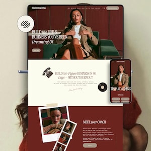 Vorlage „Fettrot“ für Squarespace – ideal für Lebensberater, Podcaster, Kursanbieter und Business-Coaches.