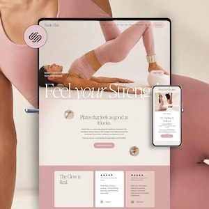 Squarespace Template for fitness Coaches, personal trainers, Pilates & Yoga studio, wellness Website imagen 1