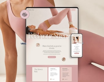 Squarespace Template for fitness Coaches, personal trainers, Pilates & Yoga studio, wellness Website
