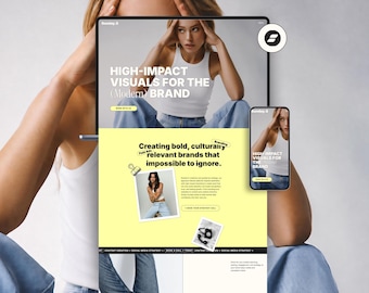 Yellow Showit Website Template for Creative Agency, Virtual Assistants, Portfolio website, Premium Showit Template