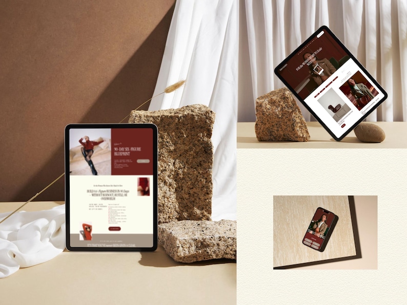Bold Maroon Squarespace Template for Business Coach, Blogger website, Course Creator Website, life coaching Template, consulting website