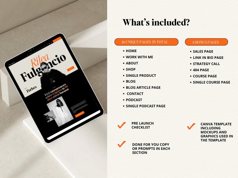 Squarespace Website Template for Business Coach, podcast website template, coaching template, Author Website, sales page template, VAs, Sofi