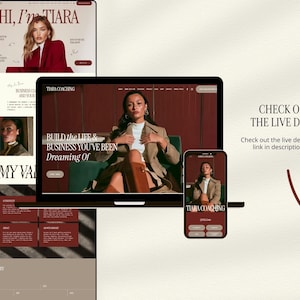Bold Maroon Squarespace Template for Business Coach, Blogger website, Course Creator Website, life coaching Template, consulting website