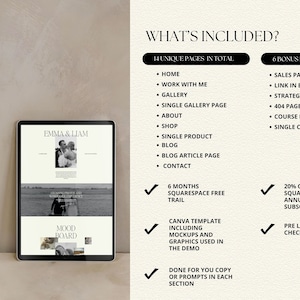 Squarespace Website Template for photographers, editorial website template, Portfolio website, Photography website, coach website