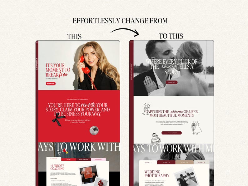 Red Showit Website Template For Coaches