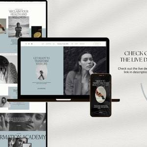 Squarespace Website Template for Health Coach, life coach website, coaching template, wellness coach website, sales page template, VAs, Sofi