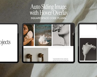 Squarespace Auto Scroll Image Carousel Plugin, Hover Overlay Gallery Effect, Portfolio Website Add On, Squarespace 7.1 Code