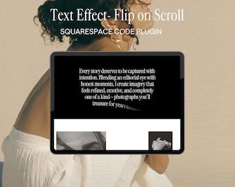 Squarespace Text Flip on Scroll Plugin, Text Animation, Interactive Heading Effect, Squarespace Website Template Add On, Portfolio Website