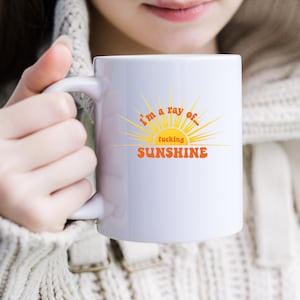 Sunshine Coffee Mug Ray of Sunshine Sarcastic Mug Gift for Her Sarcastic Gift Coffee Drinker Gift Happy Mug Ceramic Mug Inspirational Mug