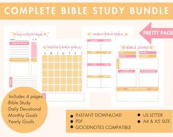 Bible Study Printable / Digital Bible Study / Bible Study Planner / Bible Study Template / Bible Study Guide / Bible Study Notes