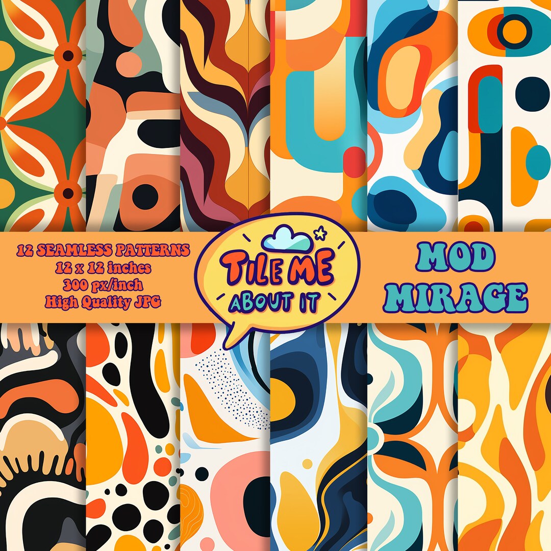 Mod Mirage Digital Seamless Repeating Patterns Digital Paper - Etsy