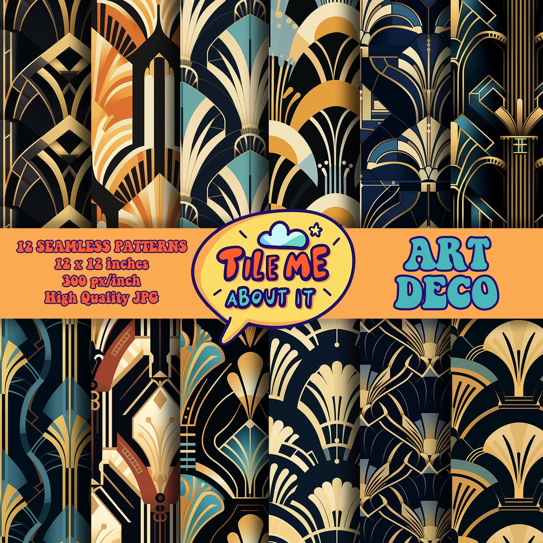 Art Deco | Digital Seamless Repeating Patterns | Digital Paper - Etsy