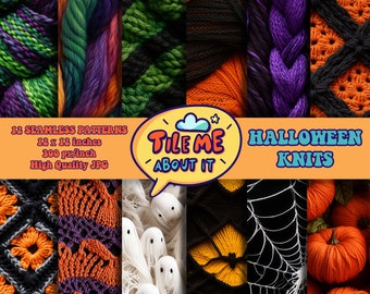 Halloween Knits | Digital Seamless Repeating Patterns | Digital Paper