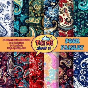 Posh Paisley | Digital Seamless Repeating Patterns | Digital Paper