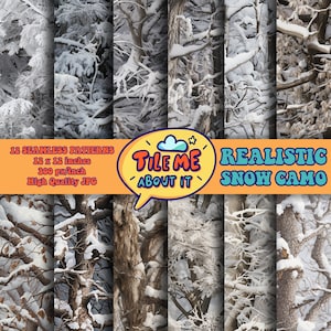 Realistic Snow Camo | Digital Seamless Repeating Patterns | Digital Paper