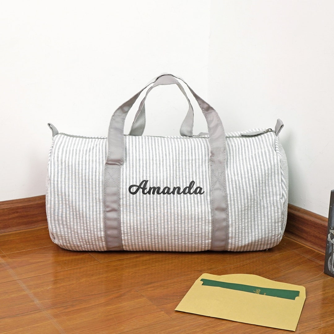 Personalized Baby Duffel Bag Custom Seersucker Duffel Bag Etsy