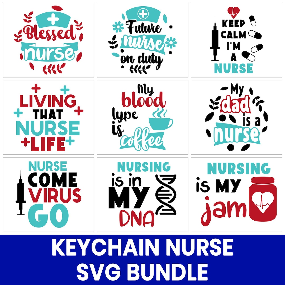 Nurse Keychain SVG Bundle, RN Designs (digital Download) - Etsy